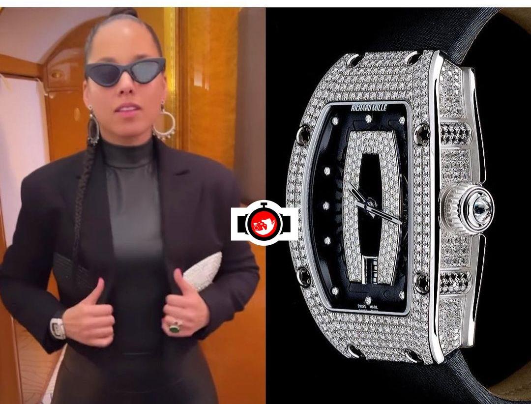 singer Alicia Keys spotted wearing a Richard Mille RM07-01