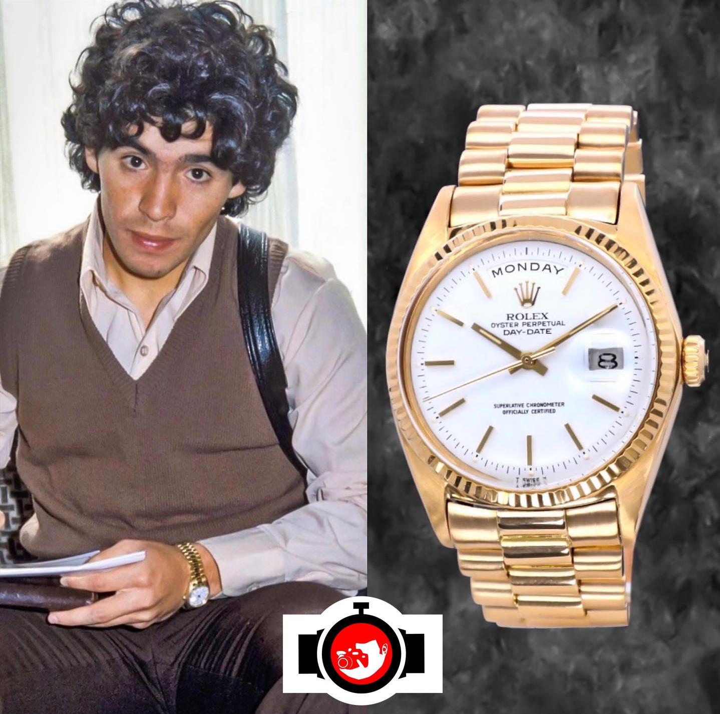 footballer Diego Maradona spotted wearing a Rolex 1803