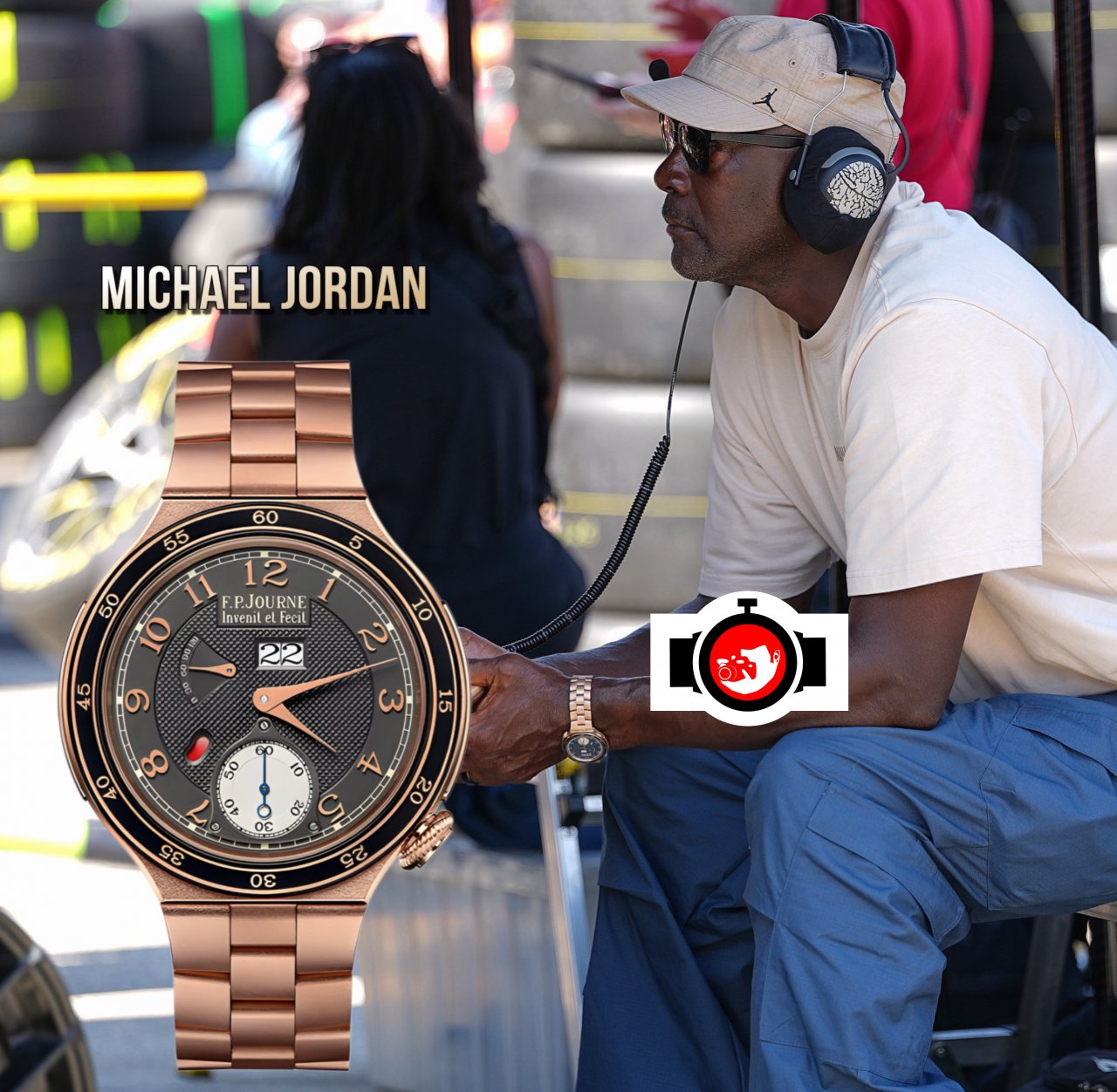 basketball player Michael Jordan spotted wearing a F.P. Journe LineSport Automatique Réserve