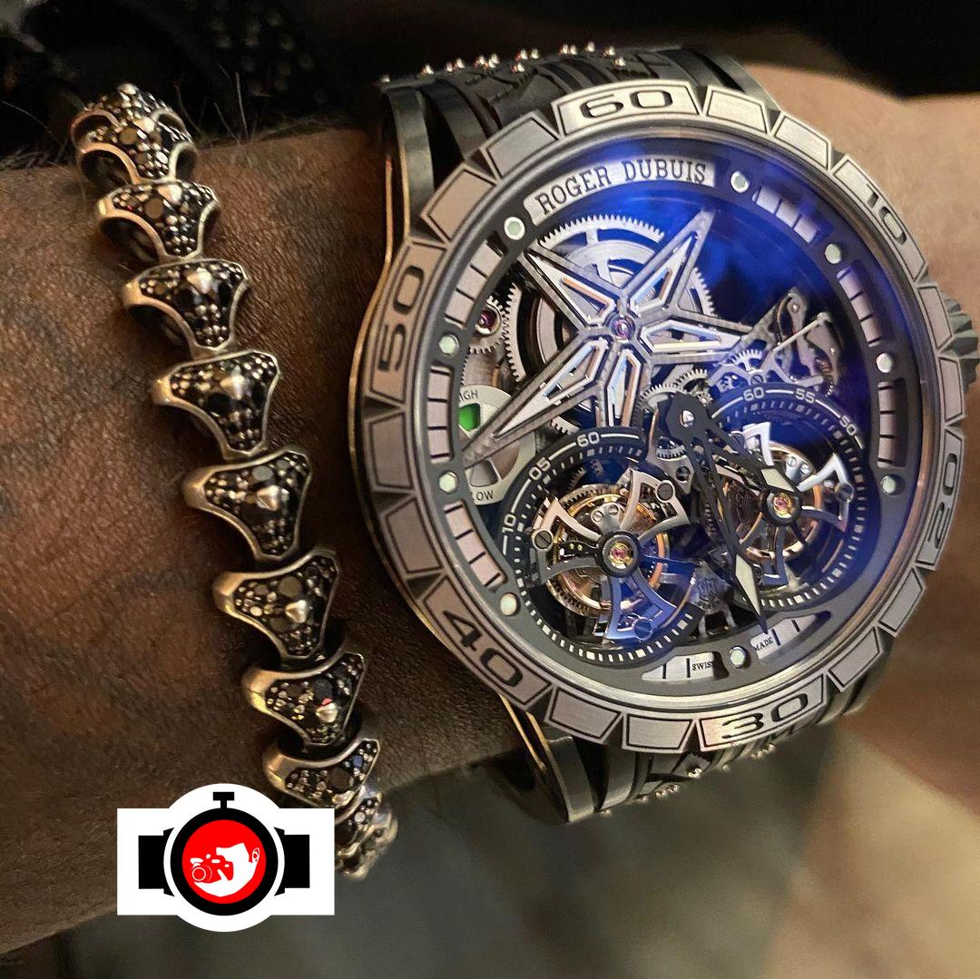 tennis player Gaël Monfils spotted wearing a Roger Dubuis RD105SQ
