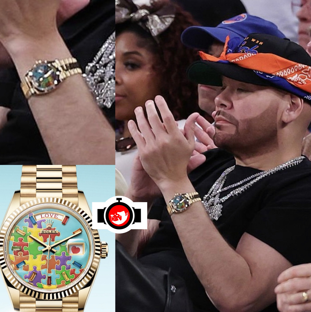 rapper Fat Joe spotted wearing a Rolex 128238-0106