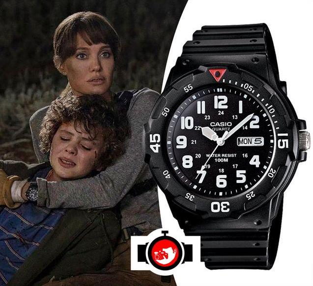 actor Angelina Jolie spotted wearing a Casio MRW200
