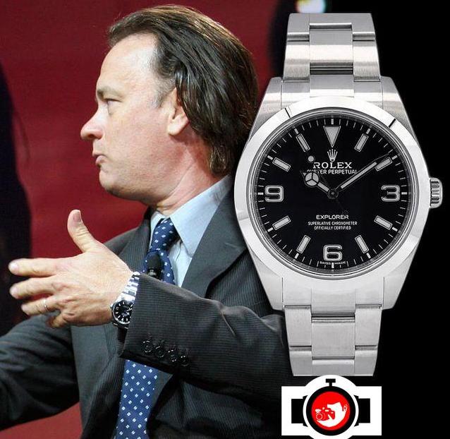 actor Tom Hanks spotted wearing a Rolex 214270