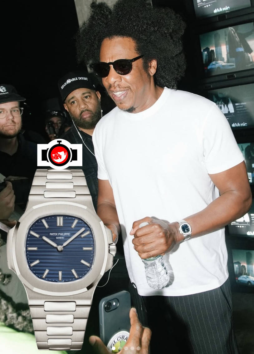 rapper Jay-Z spotted wearing a Patek Philippe 5810/1G