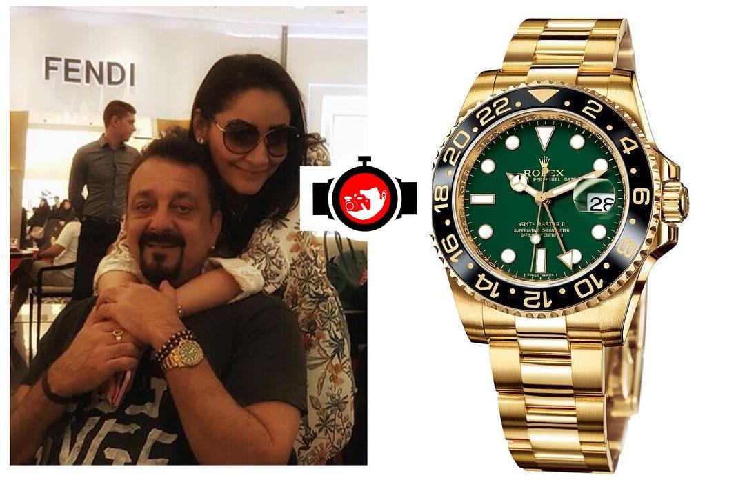 Sanjay Dutt's Rolex GMT Master II with a Green Dial in 18K Yellow Gold