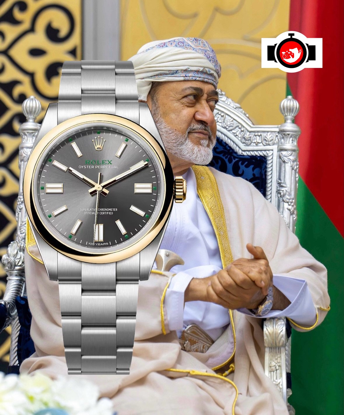 politician Sultan Haitham Bin Tariq spotted wearing a Rolex 126000