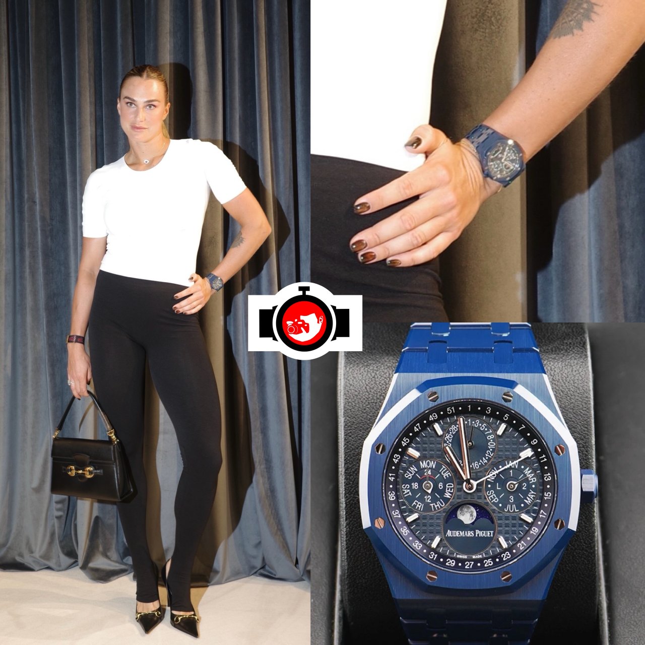 tennis player Aryna Sabalenka spotted wearing a Audemars Piguet 26674CD