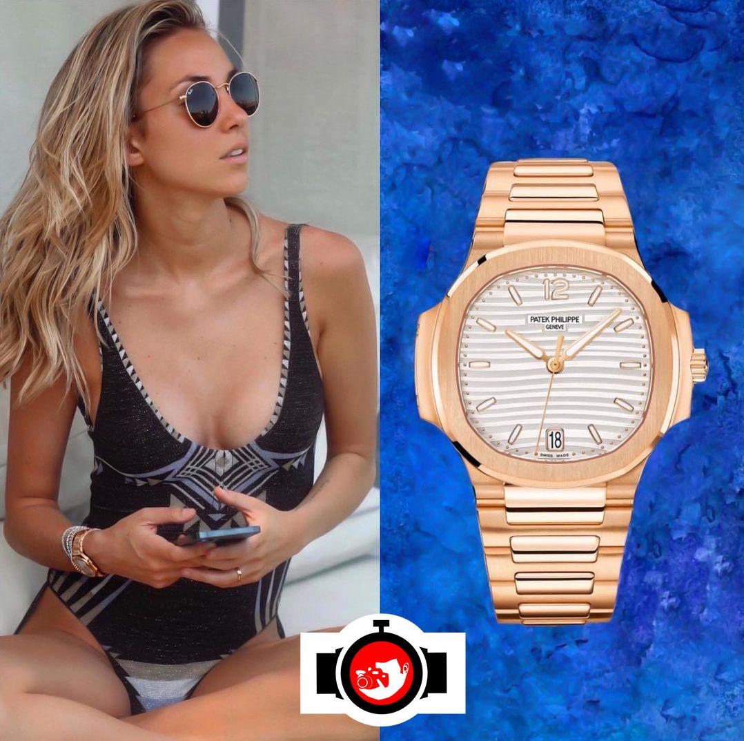model Alice Campello spotted wearing a Patek Philippe 7118/1R