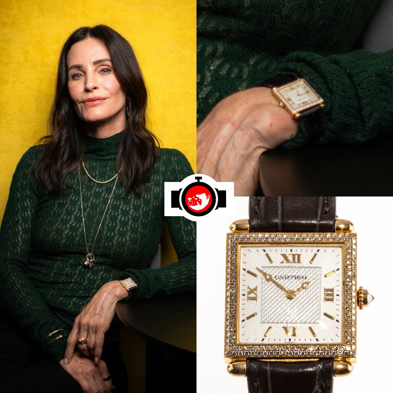 film director Courteney Cox spotted wearing a Cartier WB800351