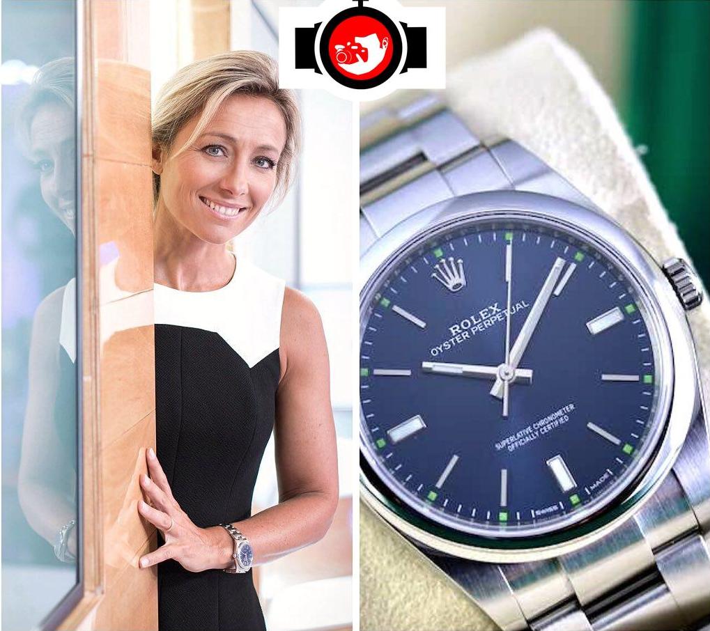 television presenter Anne-Sophie Lapix spotted wearing a Rolex 
